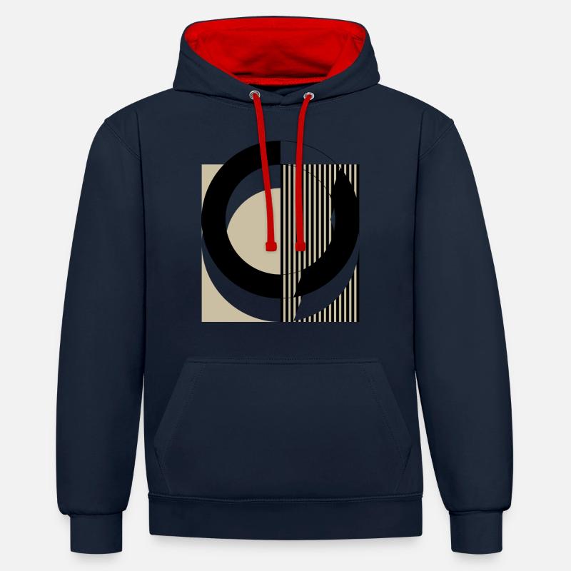 boho2 - Kontrast-Hoodie - Navy/Rot
