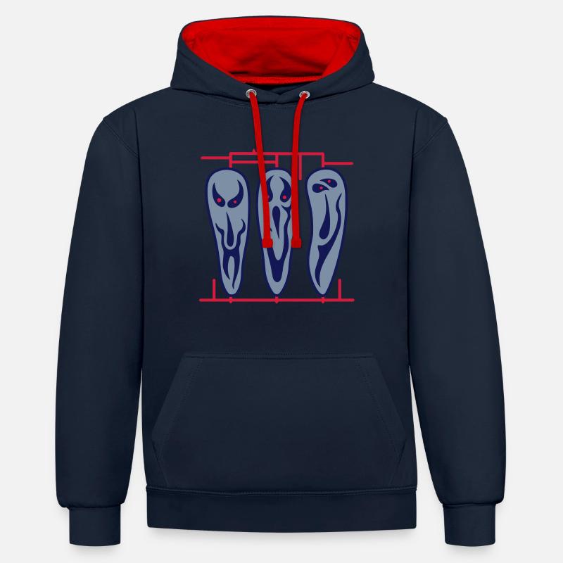 Bonne impression. Illusion de charisme. - Sweat à capuche contrasté - bleu marine/rouge