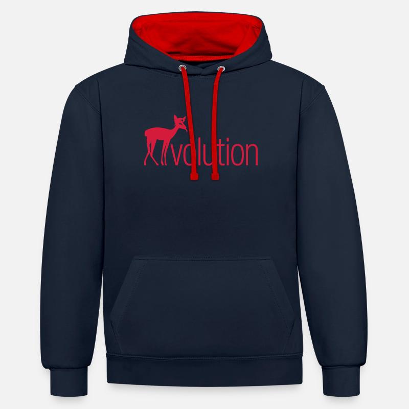 REHvolution Revolution - Kontrast-Hoodie - Navy/Rot