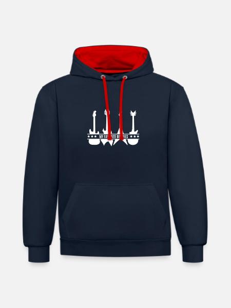 Guitar - Guitar - Contrast hoodie - navy/red