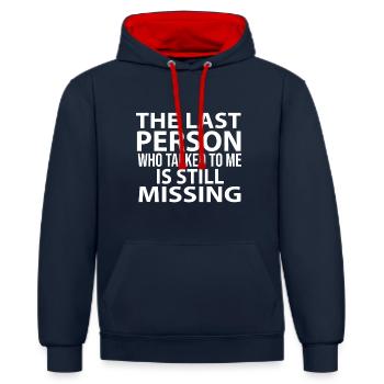 funny sayings - Contrast hoodie - navy/red - Front - Anna (173cm) & Nico (186cm)