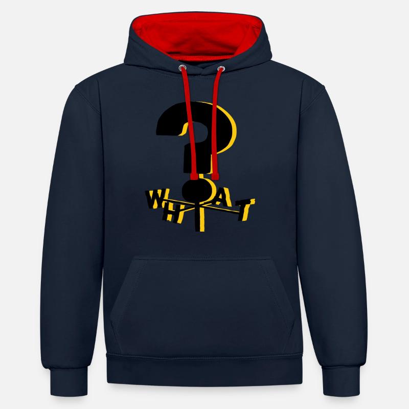 La gravité tombe QUOI? - Sweat à capuche contrasté - bleu marine/rouge