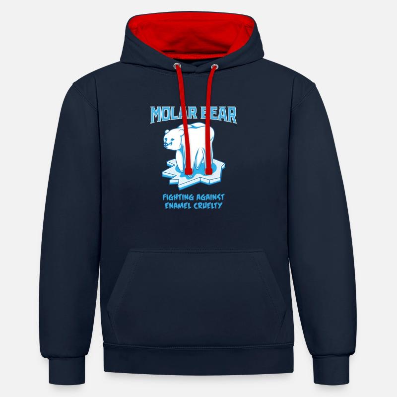 Backenzahn Bär . - Geschenk - Kontrast-Hoodie - undefined