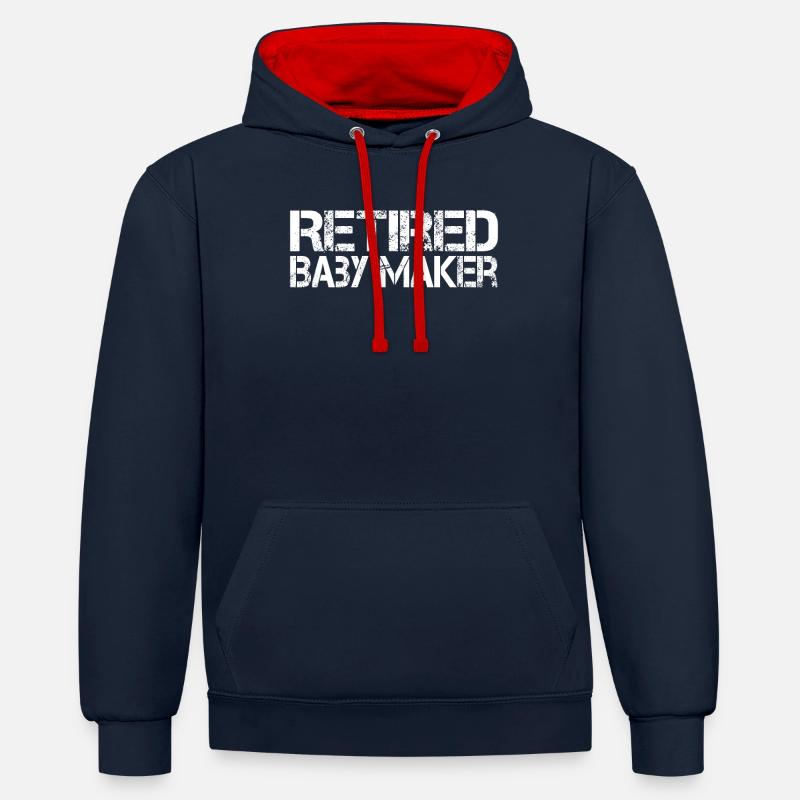 Vasectomie Opération Stérile - Sweat à capuche contrasté - bleu marine/rouge