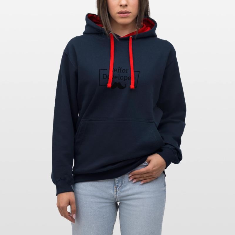 « Senor Developer, Senior Developer » | Programmeurs Sweat à capuche contrasté