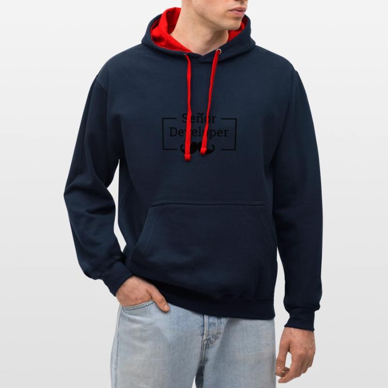 « Senor Developer, Senior Developer » | Programmeurs Sweat à capuche contrasté