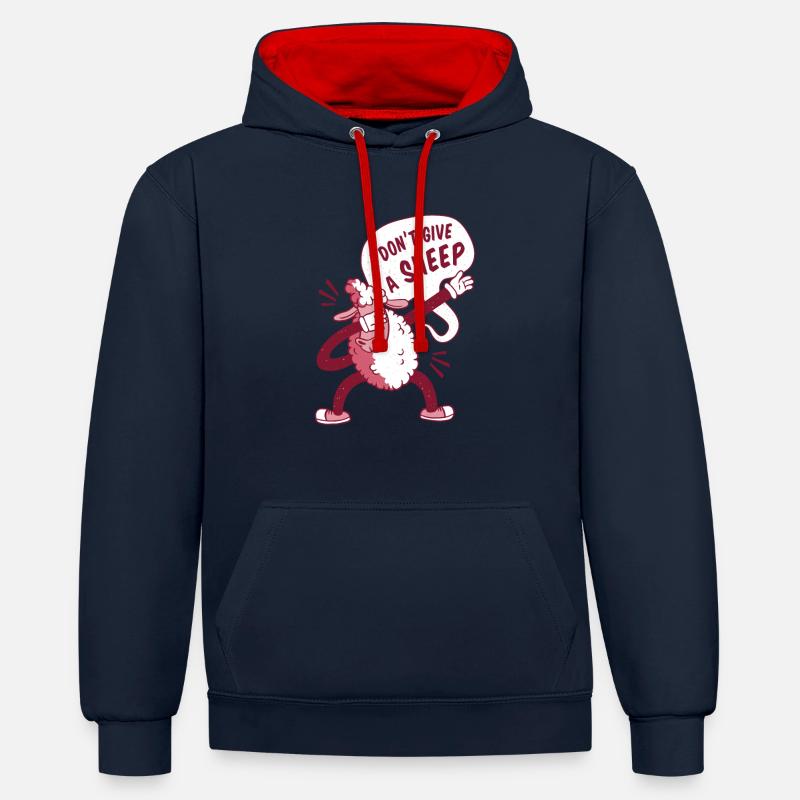 Conception 40 - Sweat à capuche contrasté - bleu marine/rouge