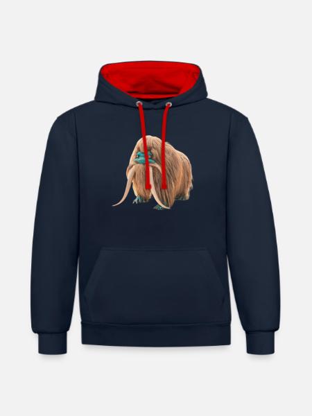 Mammoth - Contrast hoodie - navy/red
