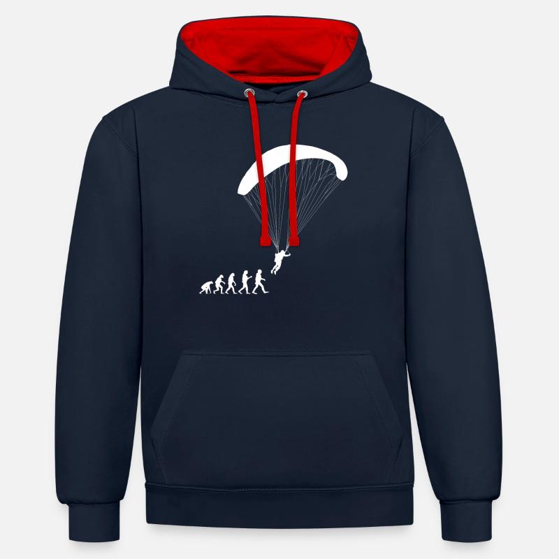 Evolution Gleitschirm Paraglider Pilot Paragliding - Contrast hoodie - navy/red