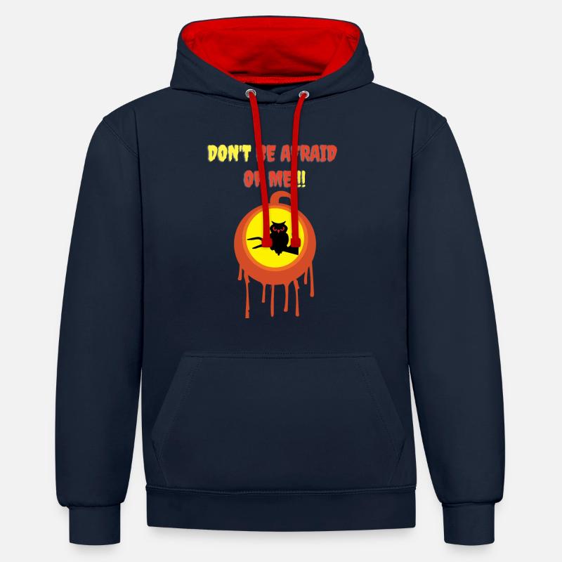 N’aie pas peur de moi!!! - Sweat à capuche contrasté - bleu marine/rouge