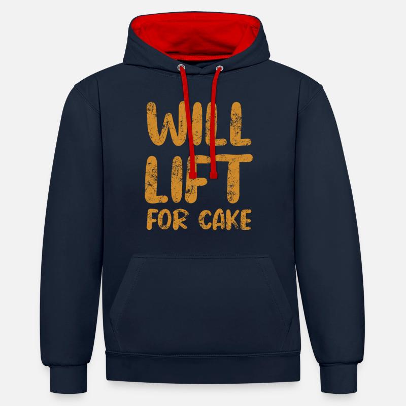 Lèvera pour gâteau - Sweat à capuche contrasté - bleu marine/rouge