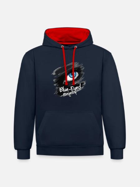 BLUE EYED - Contrast hoodie - navy/red