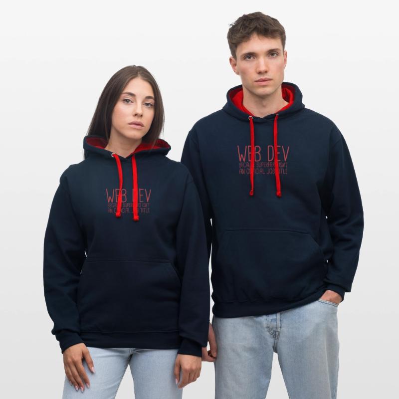 "Web Developer Superhero | Web Developer" Contrast hoodie