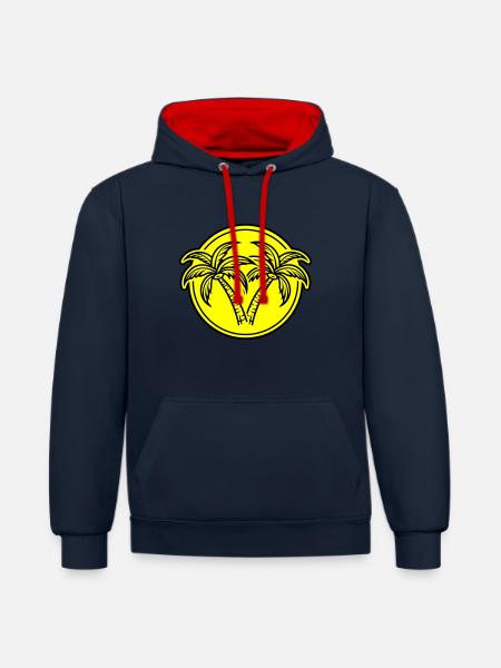 Palm Island Holiday Summer - Contrast hoodie - navy/red