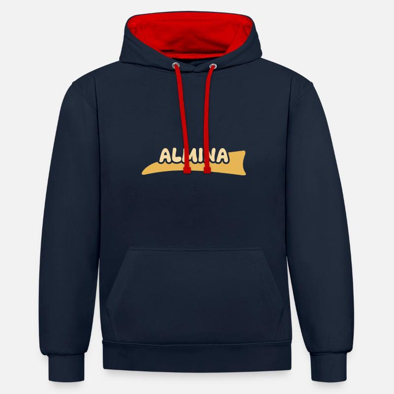 Almina as a given name - Contrast hoodie - navy/red