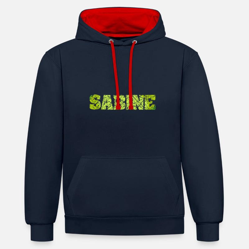 Idée cadeau Idée cadeau - Sweat à capuche contrasté - bleu marine/rouge