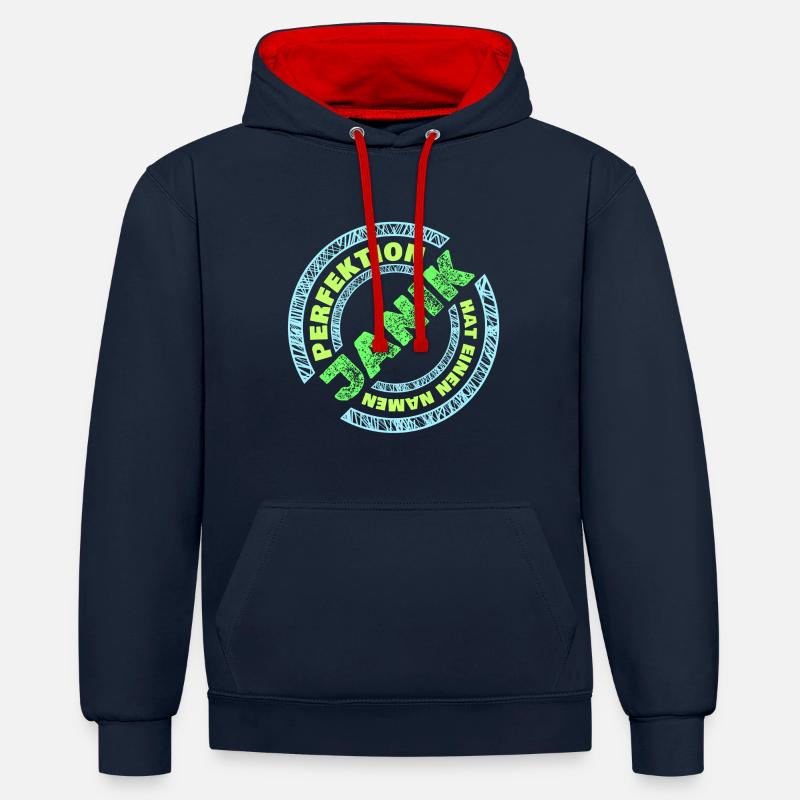 Janik Janik - Sweat à capuche contrasté - bleu marine/rouge
