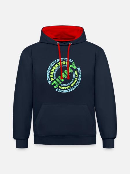 Perfektion Perfekt Jimmy - Kontrast-Hoodie - Navy/Rot