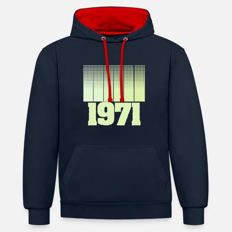 Pitch 1971 - Sweat à capuche contrasté - bleu marine/rouge