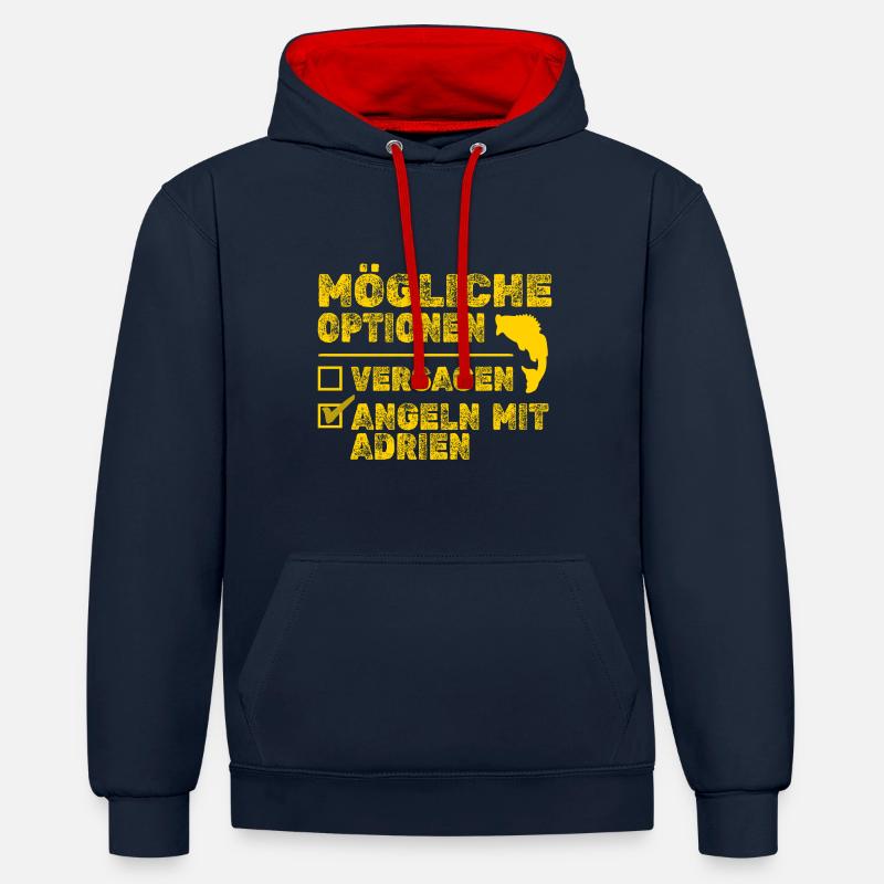 Adrien als Adrien - Kontrast-Hoodie - Navy/Rot