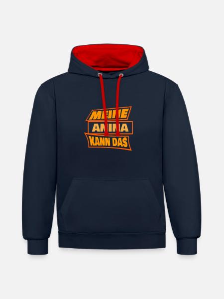 Anina - Contrast hoodie - navy/red