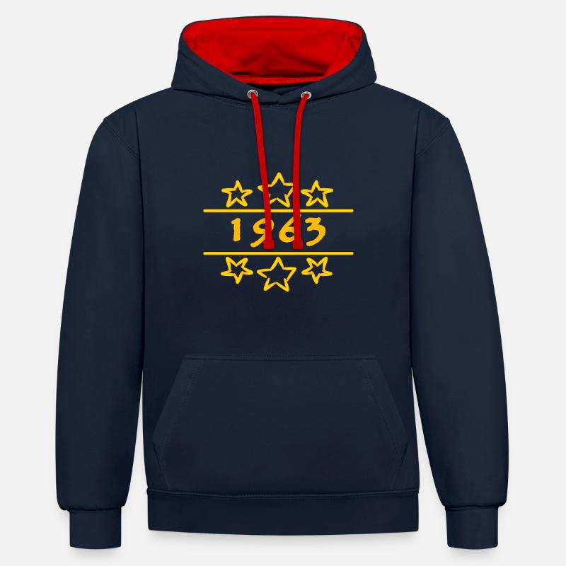 Étoiles 1963 - Sweat à capuche contrasté - bleu marine/rouge
