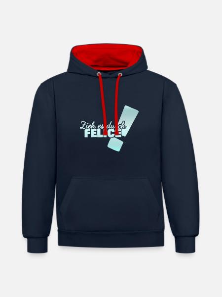 Gift for Felice - Contrast hoodie - navy/red