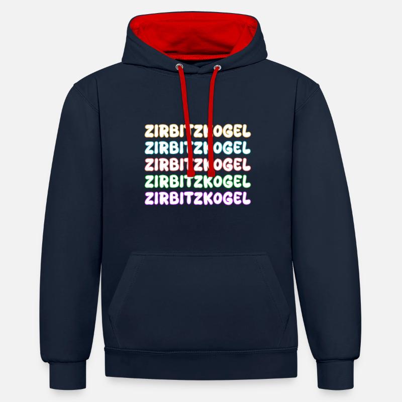 Escalade du Zirbitzkogel - Sweat à capuche contrasté - bleu marine/rouge