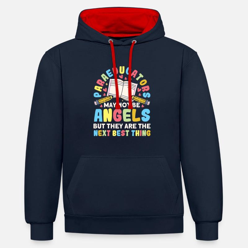 Klassenzimmer Assistent Parapro Paraprofessional - Kontrast-Hoodie - Navy/Rot
