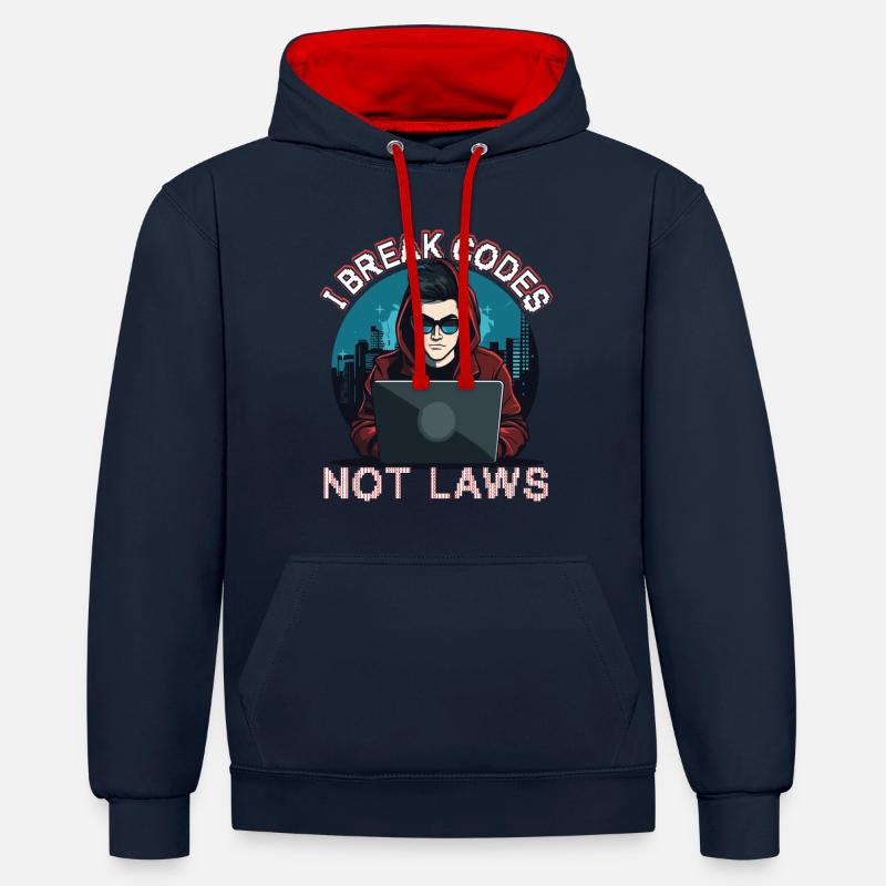 Ethical Hacking Analyst Ethical - Contrast hoodie - navy/red