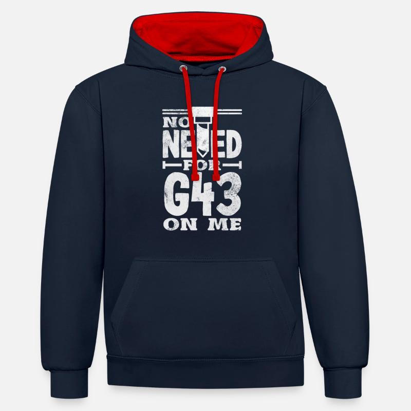 Machiniste CNC drôle - Sweat à capuche contrasté - bleu marine/rouge