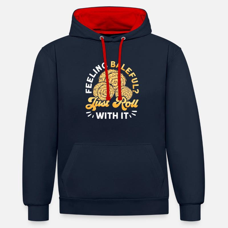 Arepas Colombien Venezuela Nourriture - Sweat à capuche contrasté - bleu marine/rouge