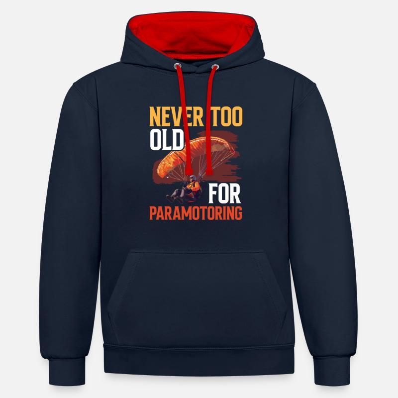 Paramoteur paramoteur - Sweat à capuche contrasté - bleu marine/rouge