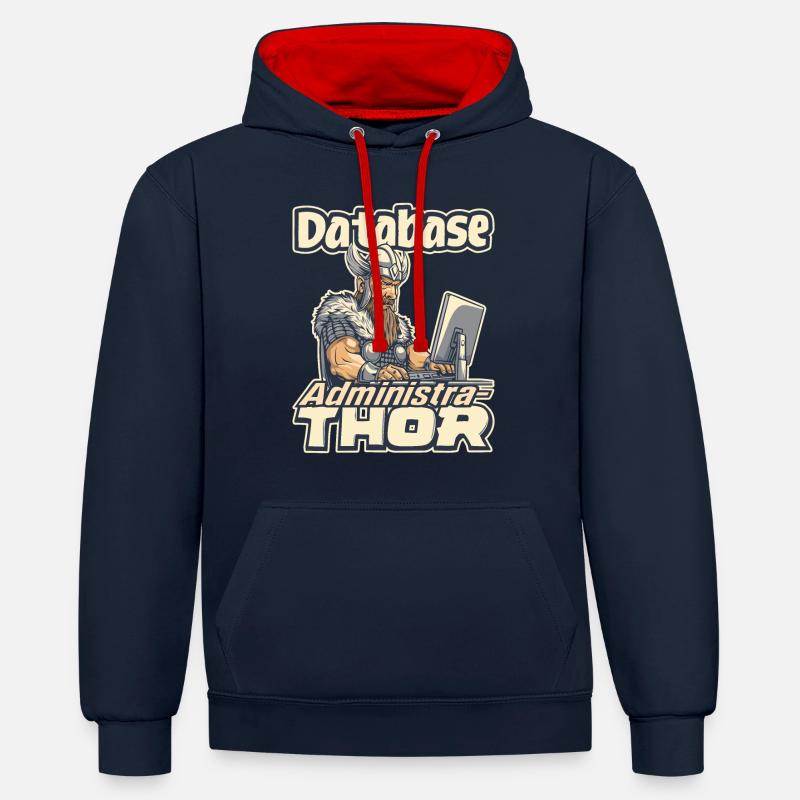 Viking Databaseadministra-thor Nerdy - Contrast hoodie - navy/red