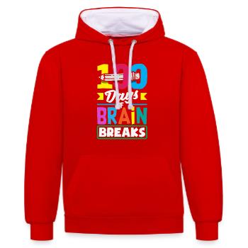 School Psych Counselor Psychology - Contrast hoodie - red/white - Front - Liana (172cm) & Jaron (178cm)