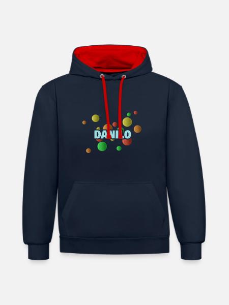 Birthday Danilo - Contrast hoodie - navy/red