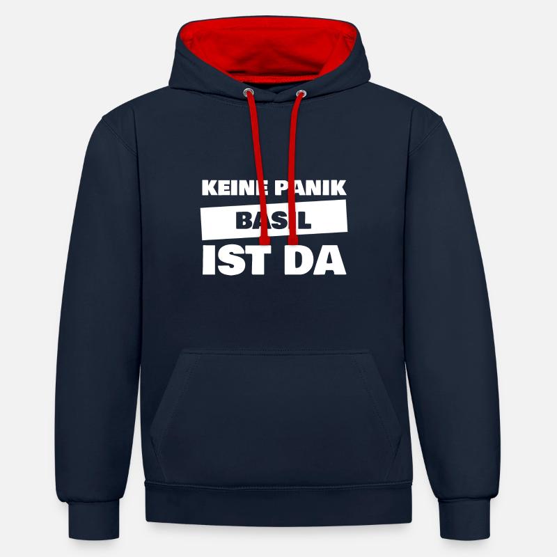 Gift for Basil - Contrast hoodie - navy/red