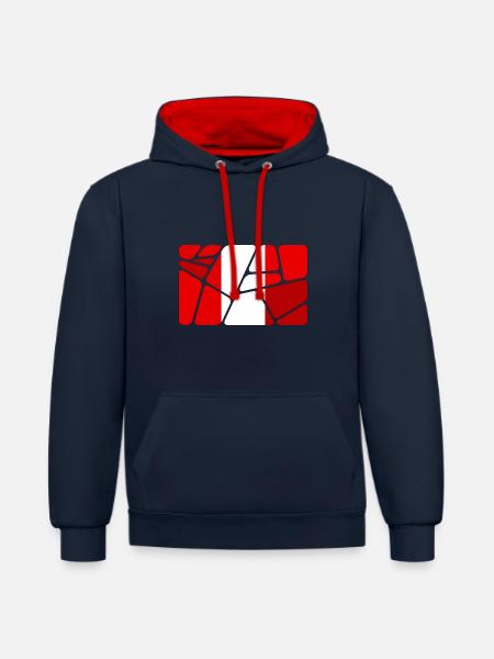 Peru Peru - Contrast hoodie - navy/red