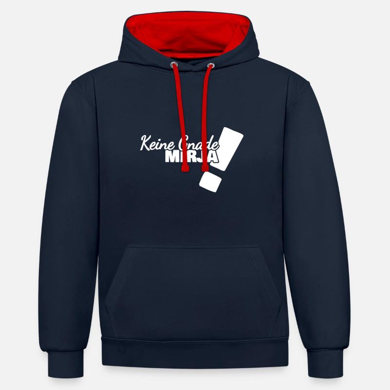 Mirja drôle - Sweat à capuche contrasté - bleu marine/rouge