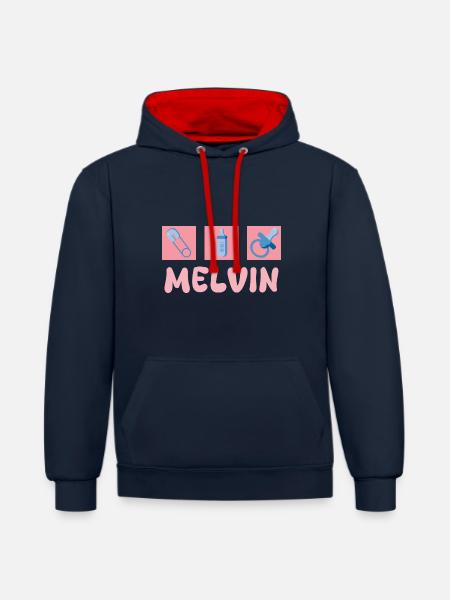 Melvin - Contrast hoodie - navy/red