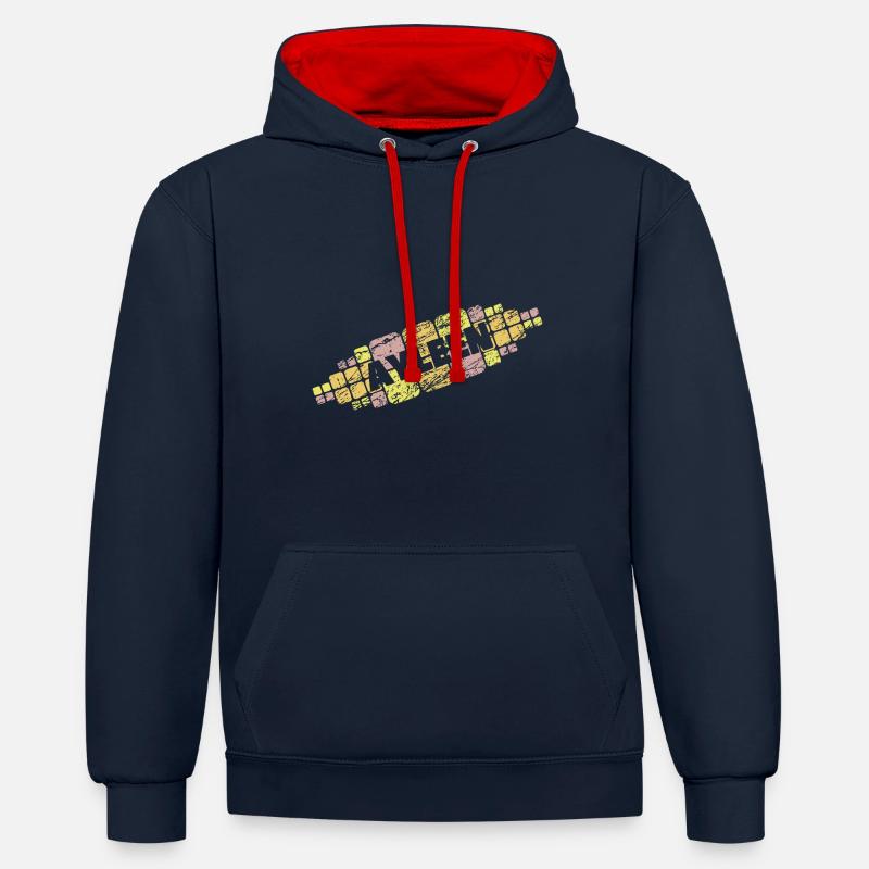 Mutti Ayleen - Kontrast-Hoodie - Navy/Rot