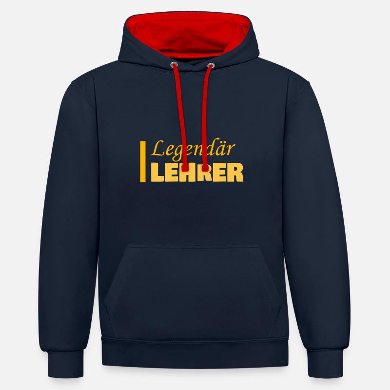 L’enseignement en tant que profession - Sweat à capuche contrasté - bleu marine/rouge