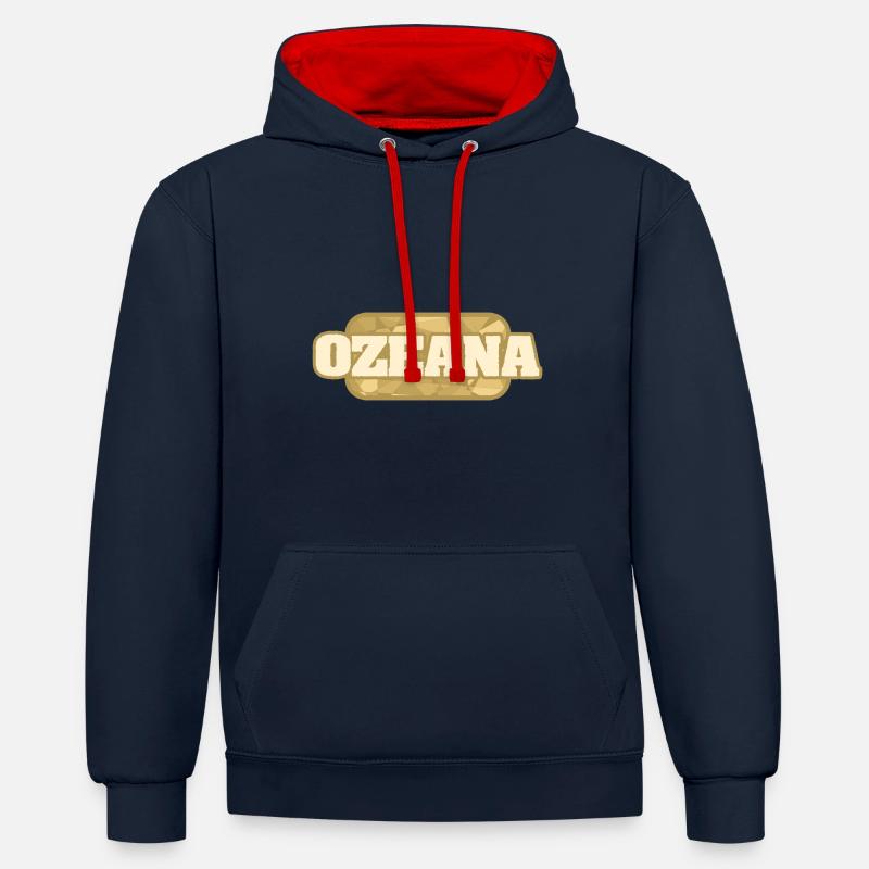 L’océana comme santé - Sweat à capuche contrasté - bleu marine/rouge