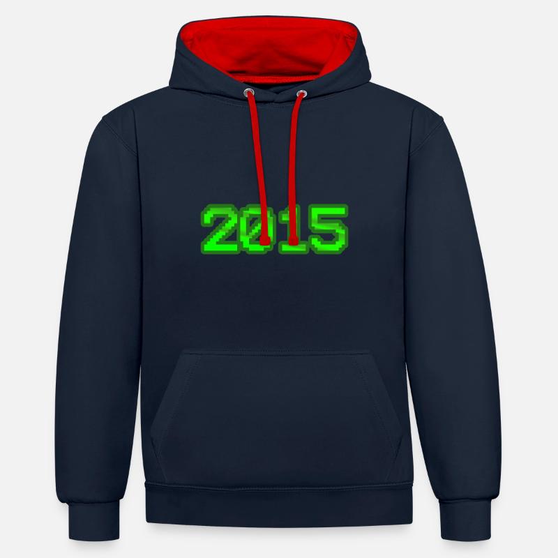 Drôle 2015 - Sweat à capuche contrasté - bleu marine/rouge