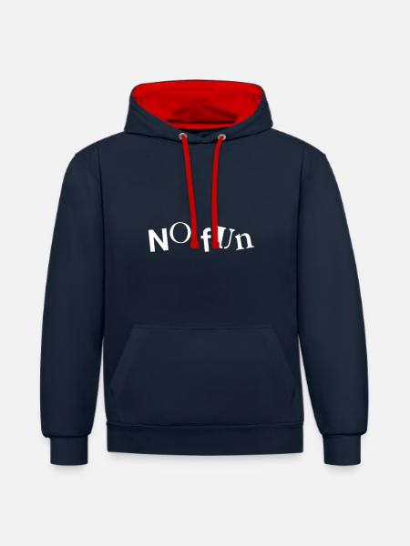 Pas de plaisir - Sweat à capuche contrasté - bleu marine/rouge