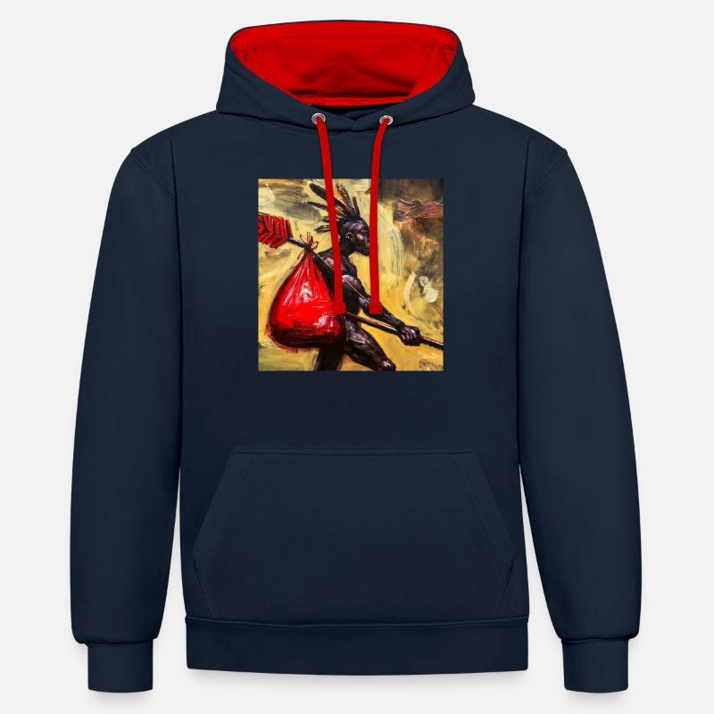 Save Hunter 41, freemasters - Kontrast-Hoodie - Navy/Rot