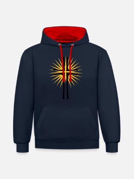 Kreuz - Contrast hoodie - navy/red