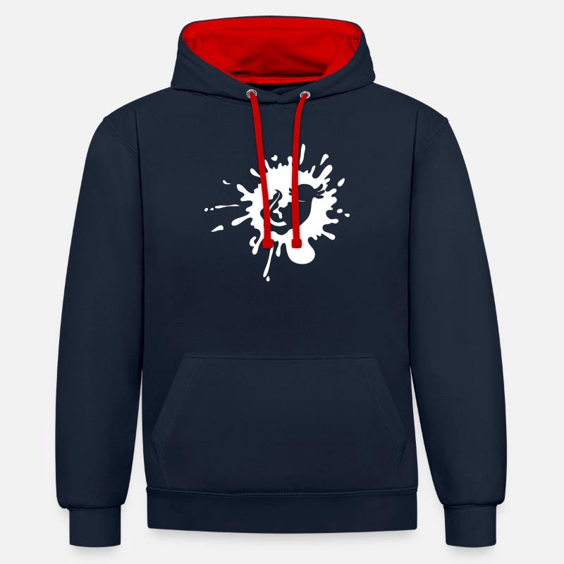 Axolotl - Sweat à capuche contrasté - bleu marine/rouge