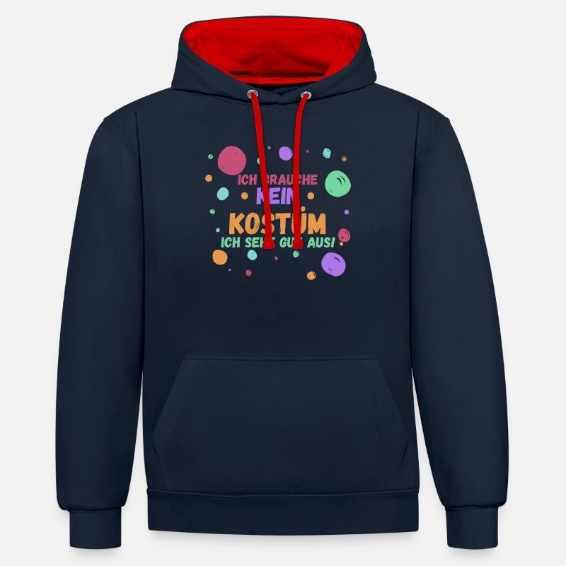 Costume de carnaval Carnaval - Sweat à capuche contrasté - bleu marine/rouge