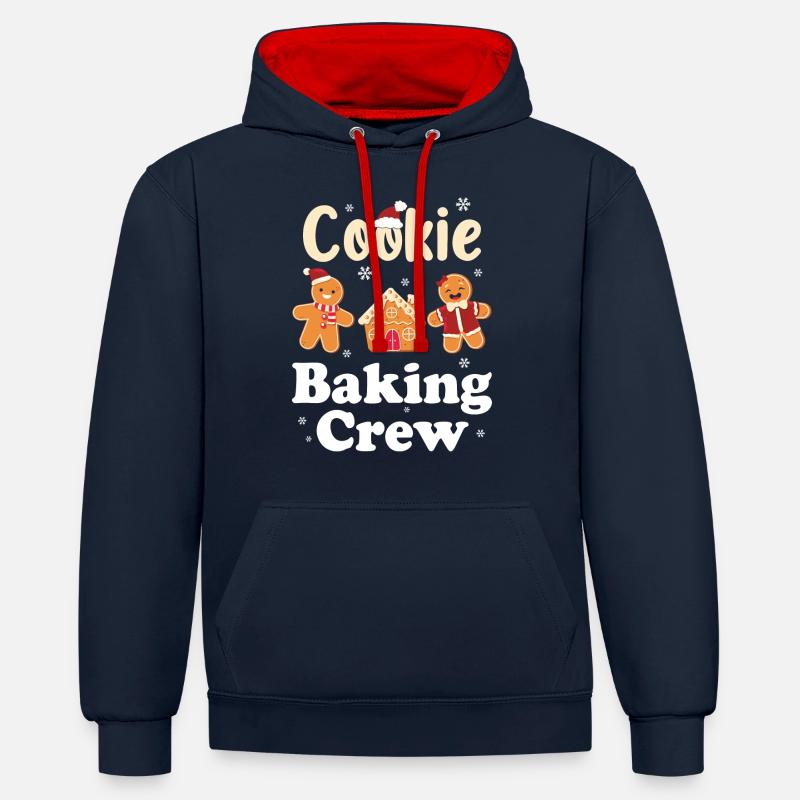 Cadeaux de Noël Noël - Sweat à capuche contrasté - bleu marine/rouge